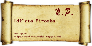 Márta Piroska névjegykártya